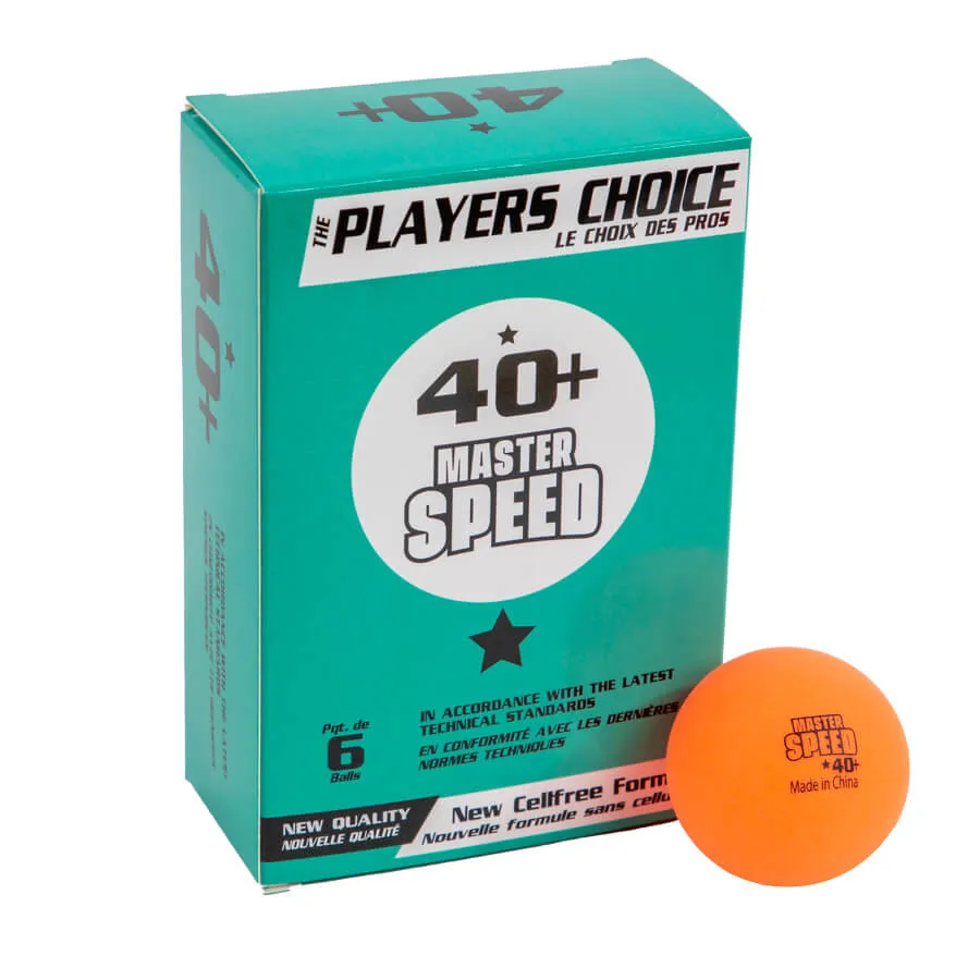 1 STAR MASTER SPEED PING PONG BALLS IN 6 BLISTER BOX ORANGE BALLS