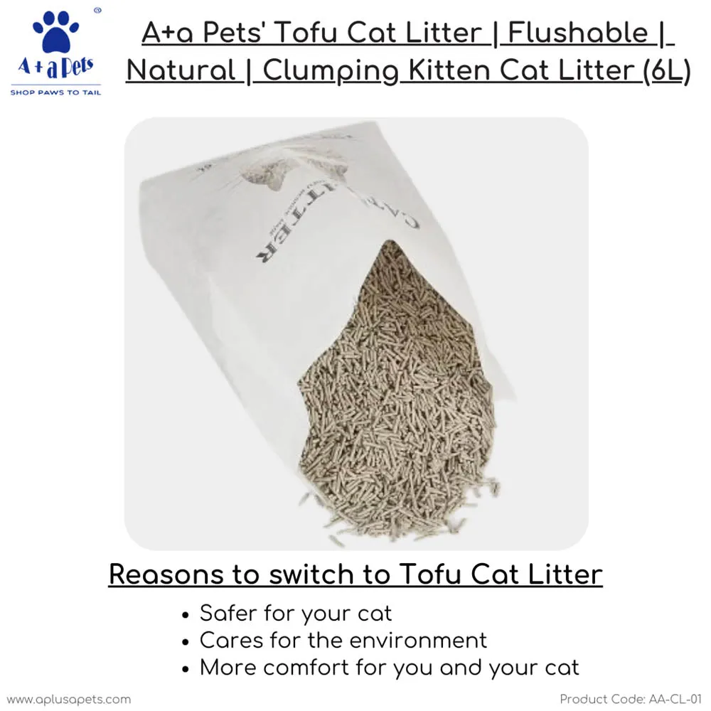 A a Pets' Tofu Pure Natural Dust Free Cat Litter - 6L