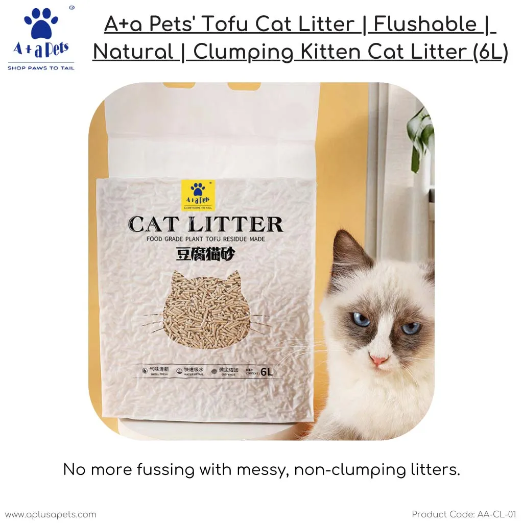 A a Pets' Tofu Pure Natural Dust Free Cat Litter - 6L