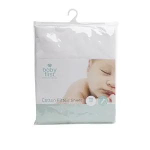 Baby First Cot Fitted Sheet White