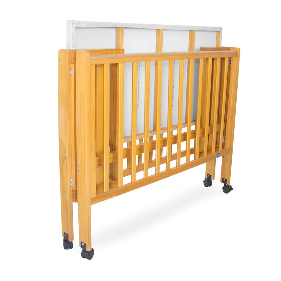Babyhood Fold N Go Timber Cot Bundle - Baltic