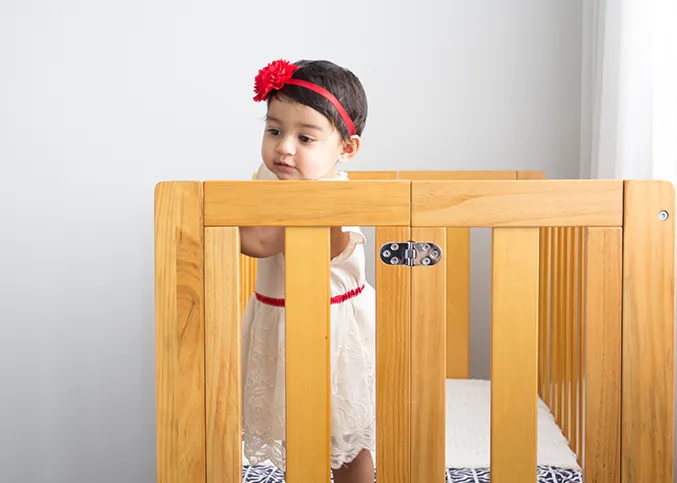 Babyhood Fold N Go Timber Cot Bundle - Baltic