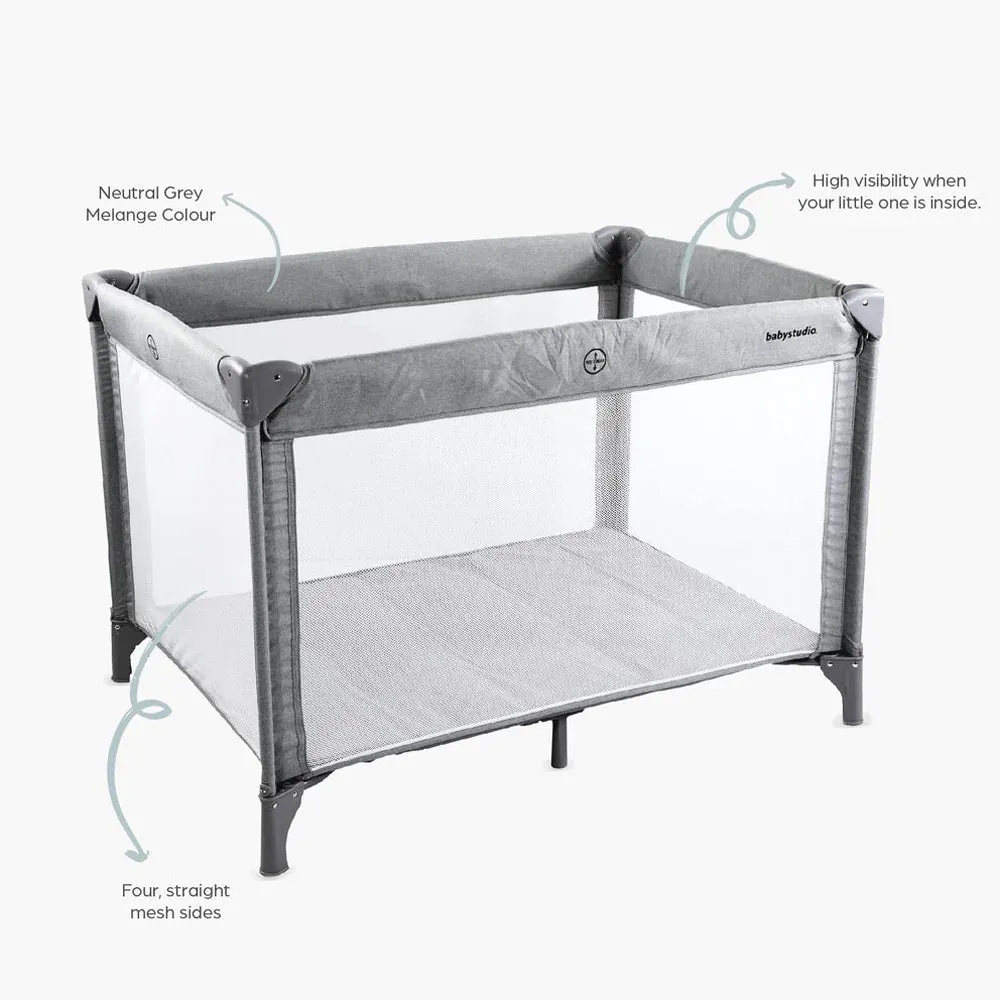 BabyStudio Standard Portacot - Melange Grey