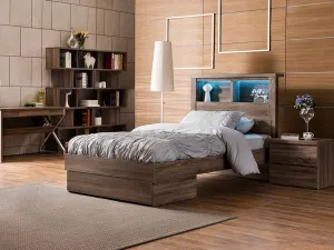 Bali Storage Bed with End Drawer - Mocha