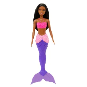 Barbie Dreamtopia Black Hair Mermaid Doll With Multi-Colored Purple Mermaid Tail for Kids Ages 3 