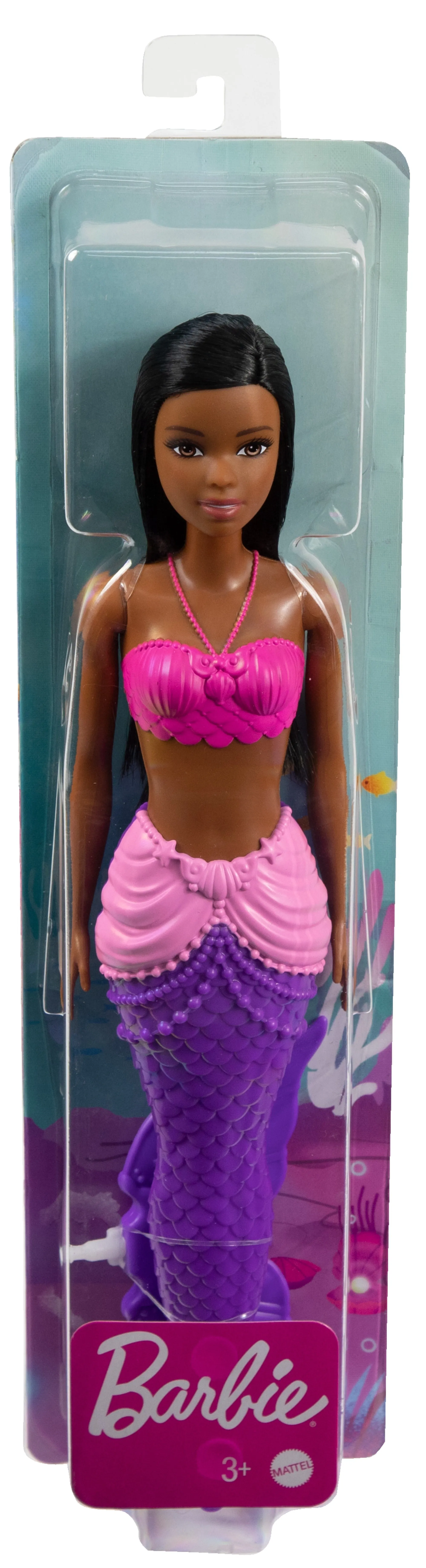 Barbie Dreamtopia Black Hair Mermaid Doll With Multi-Colored Purple Mermaid Tail for Kids Ages 3 