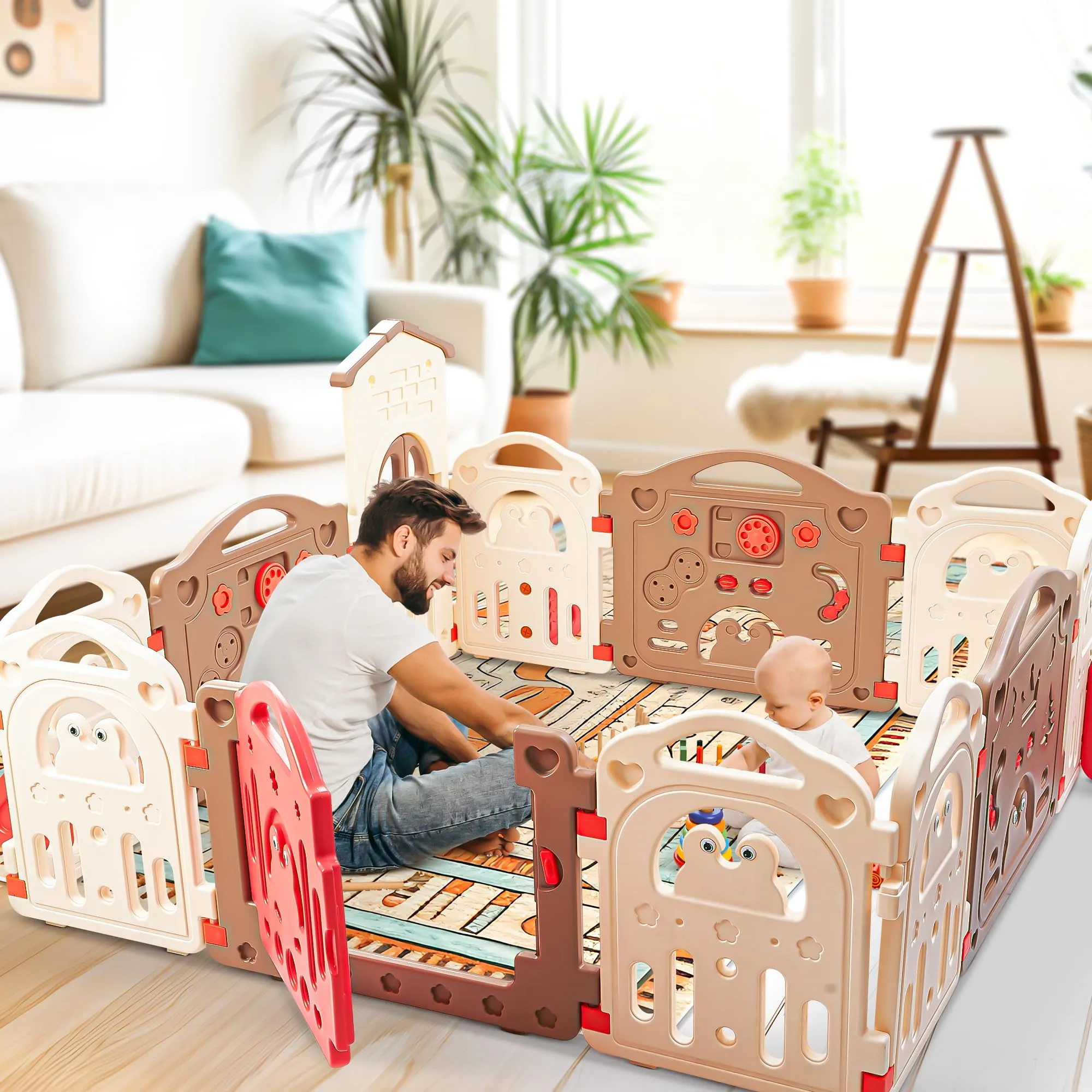 Baybee Kids Playards Playpen for Babies, Smart Portable Baby Activity with Safety Door Lock & Side Guard-  Upto 5 Years boys Girls (12 Panels)