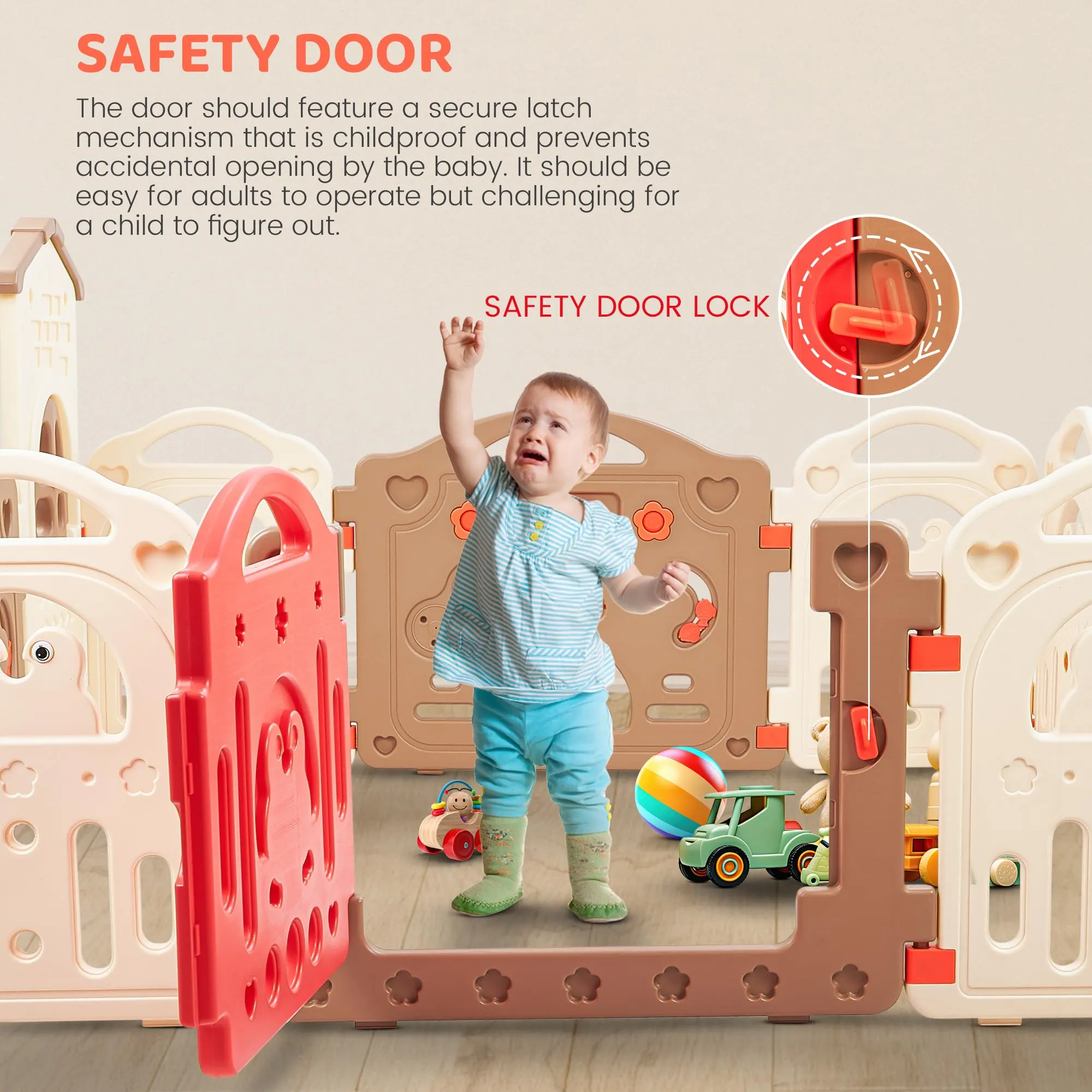 Baybee Kids Playards Playpen for Babies, Smart Portable Baby Activity with Safety Door Lock & Side Guard-  Upto 5 Years boys Girls (12 Panels)