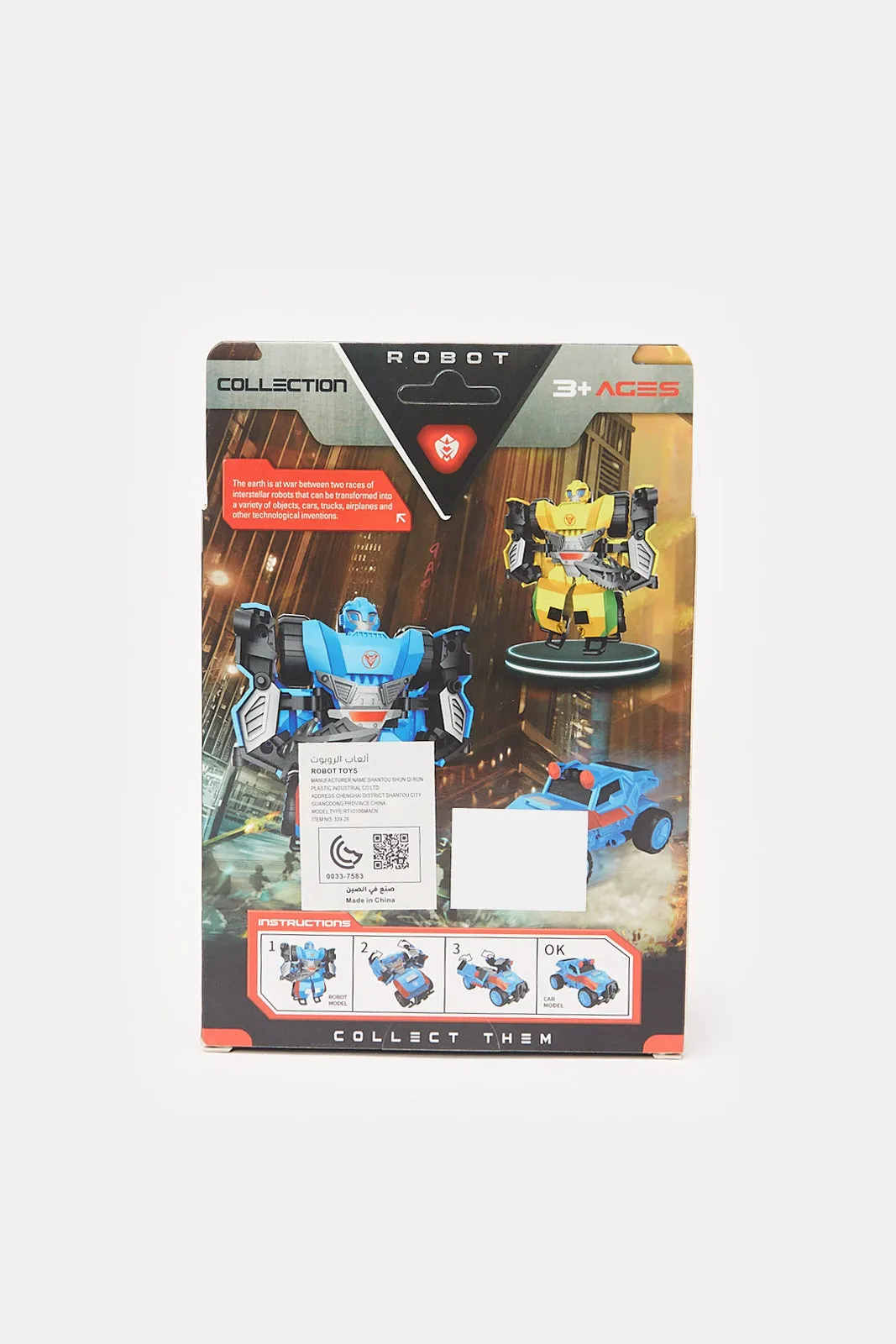 Blue And Yellow Robot Transformers Toy