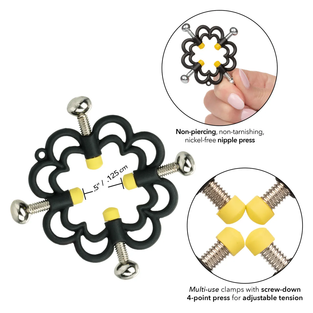 BOUNDLESS NIPPLE GRIPS CLAMPS Adjustable Metal Screw-Down Press with Power Grip Cote