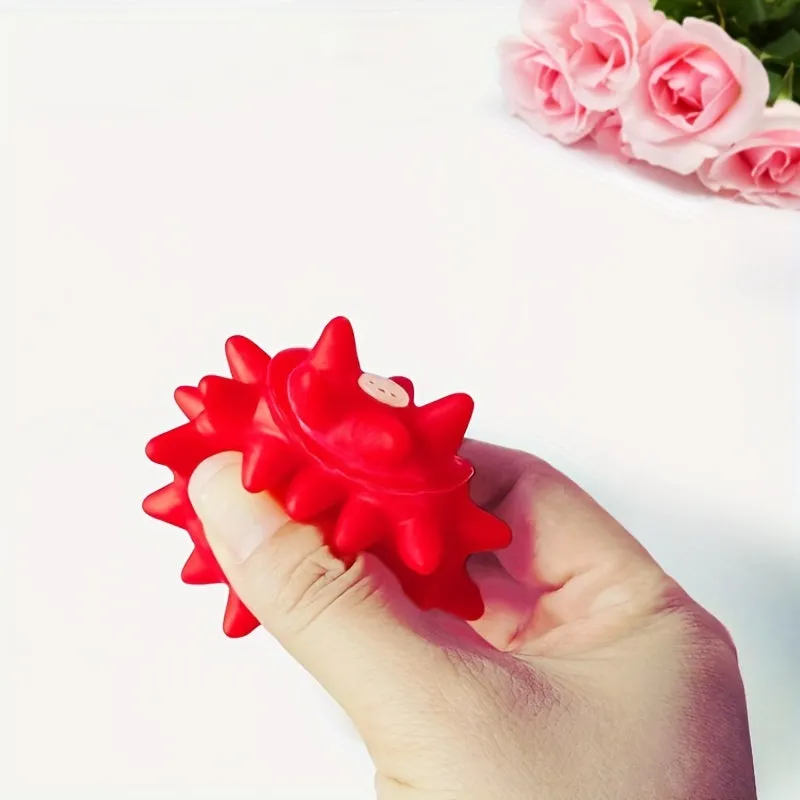 Brighten up your pets day with this vibrant rubber ball toy