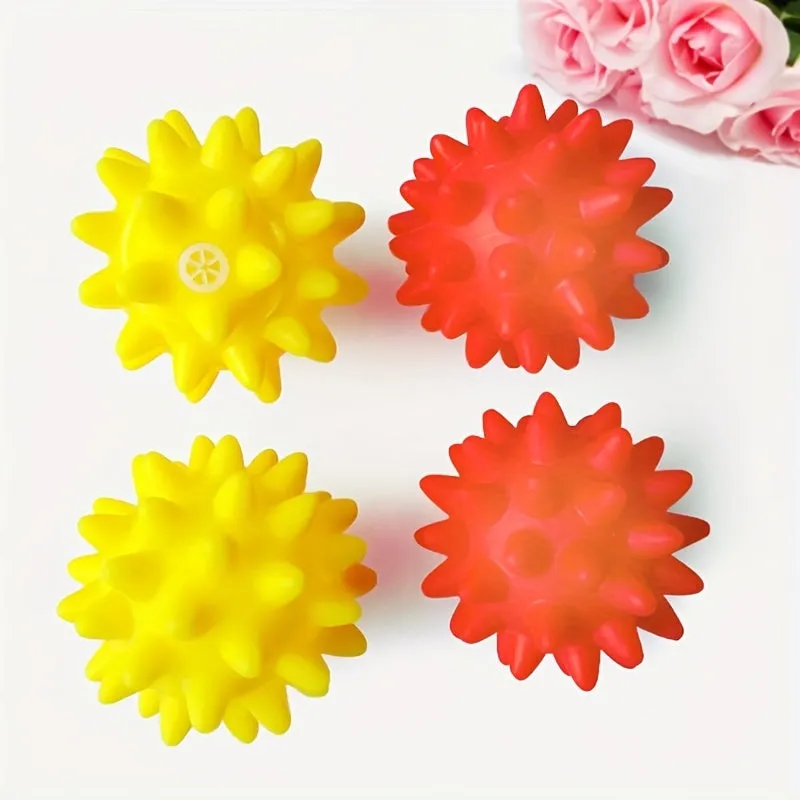 Brighten up your pets day with this vibrant rubber ball toy