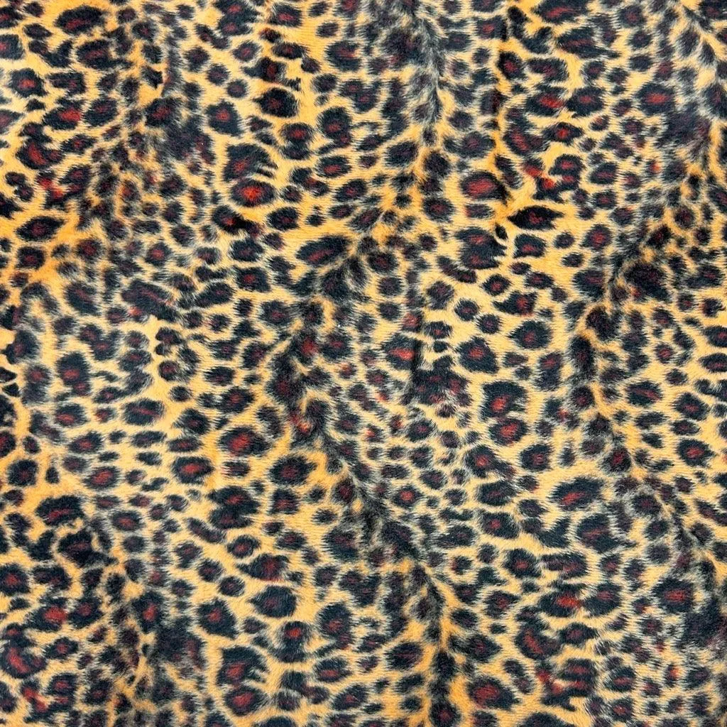 Brown Leopard Print Velboa Fabric