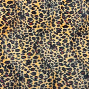 Brown Leopard Print Velboa Fabric