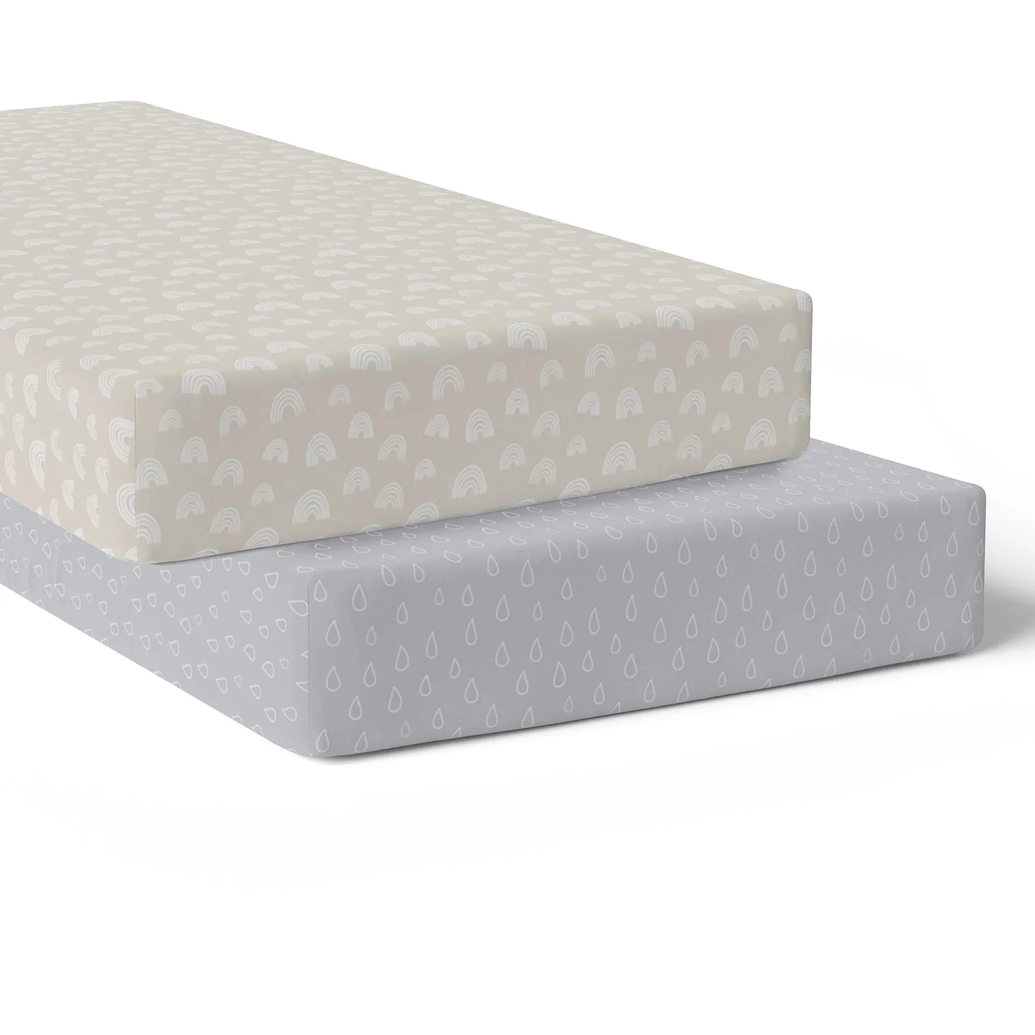 Bubba Blue Nordic 2pk Jersey Cot Fitted sheets - Grey/Sand