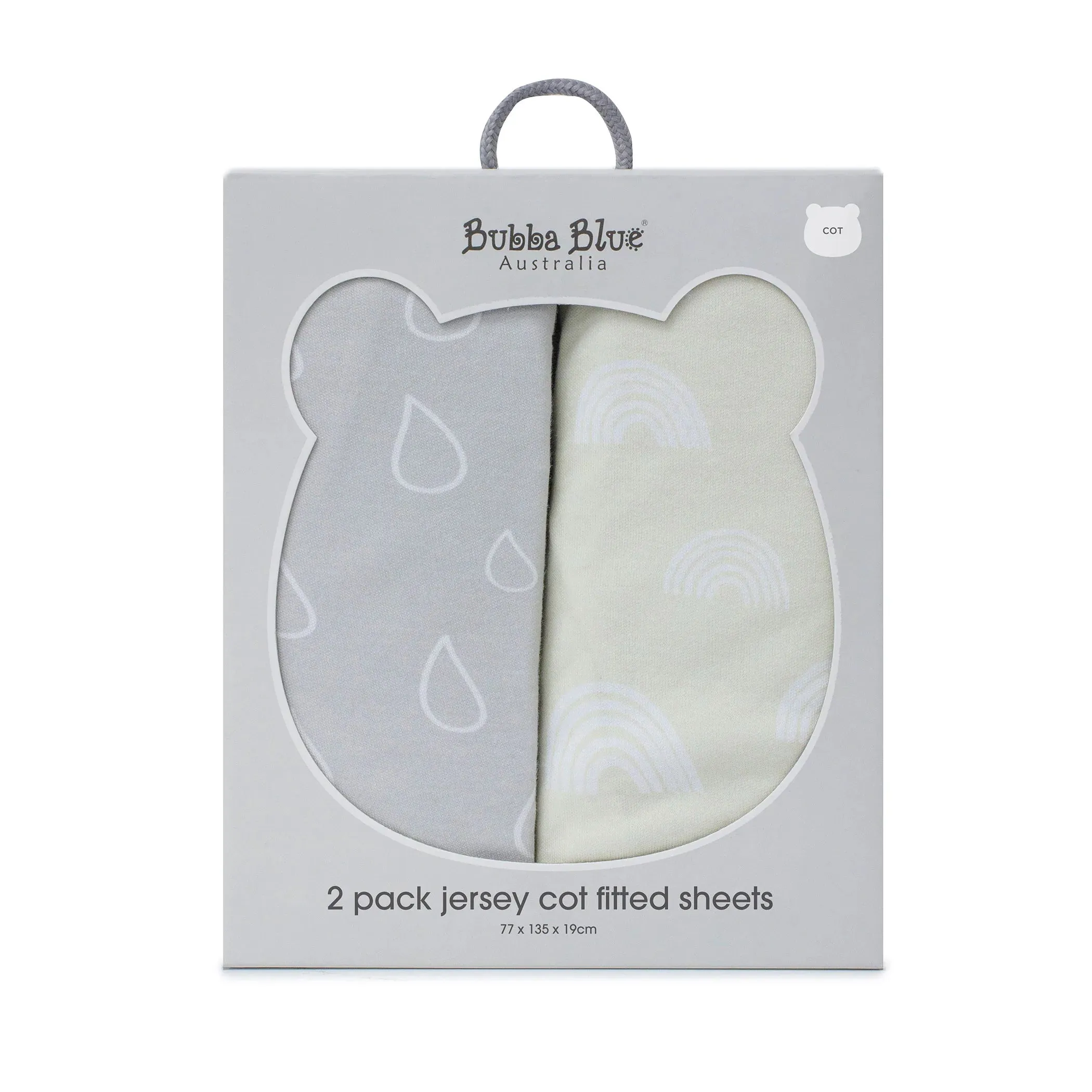 Bubba Blue Nordic 2pk Jersey Cot Fitted sheets - Grey/Sand