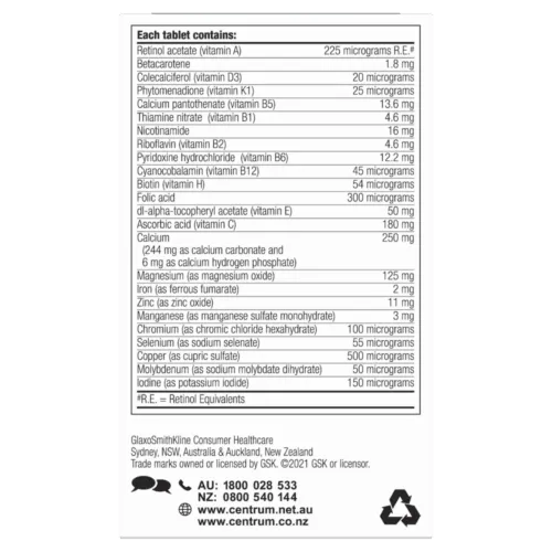 Centrum for Men 50  Multivitamin 60 Tablets