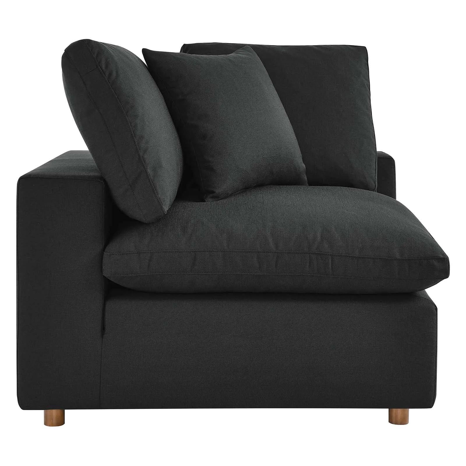 Commix Down Filled Overstuffed Corner Chair Black EEI-3319-BLK