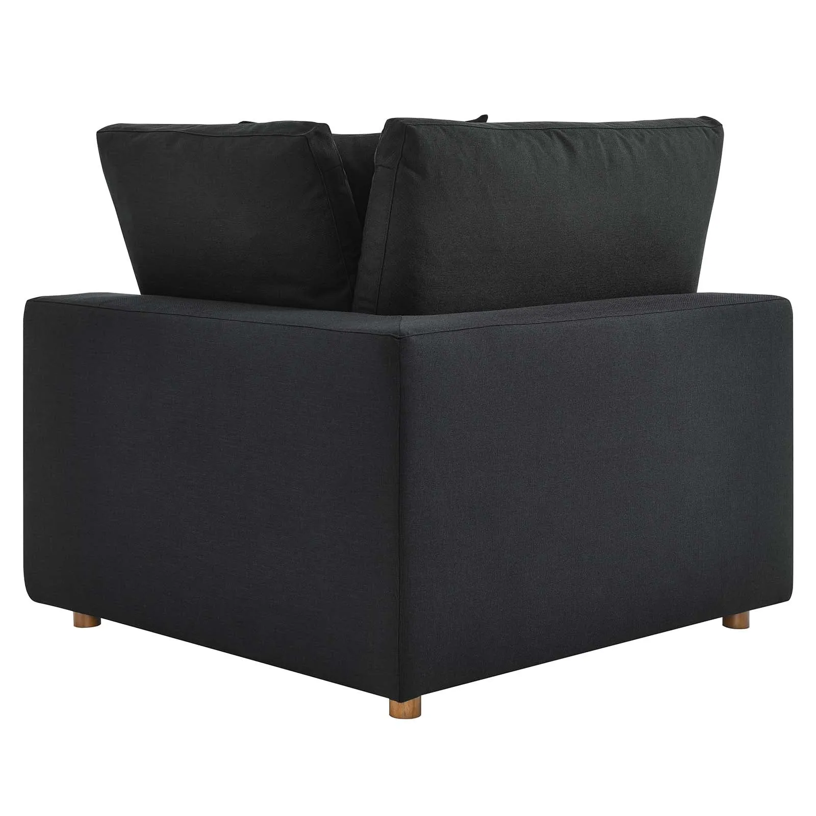 Commix Down Filled Overstuffed Corner Chair Black EEI-3319-BLK