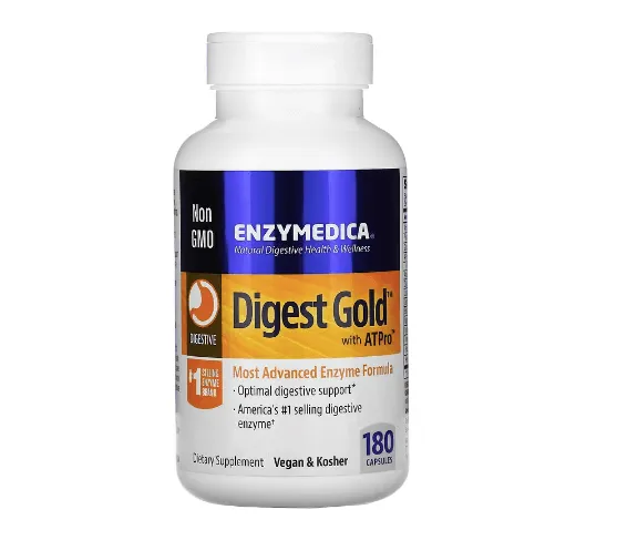 Digestive Enzyme Supplement 180 Capsules Digest Gold with ATPro Enzymedica