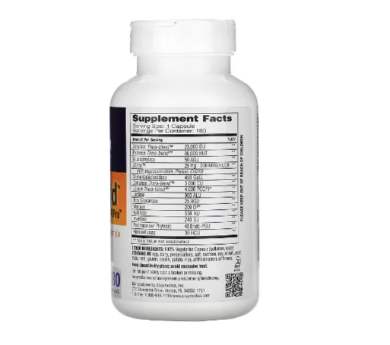 Digestive Enzyme Supplement 180 Capsules Digest Gold with ATPro Enzymedica