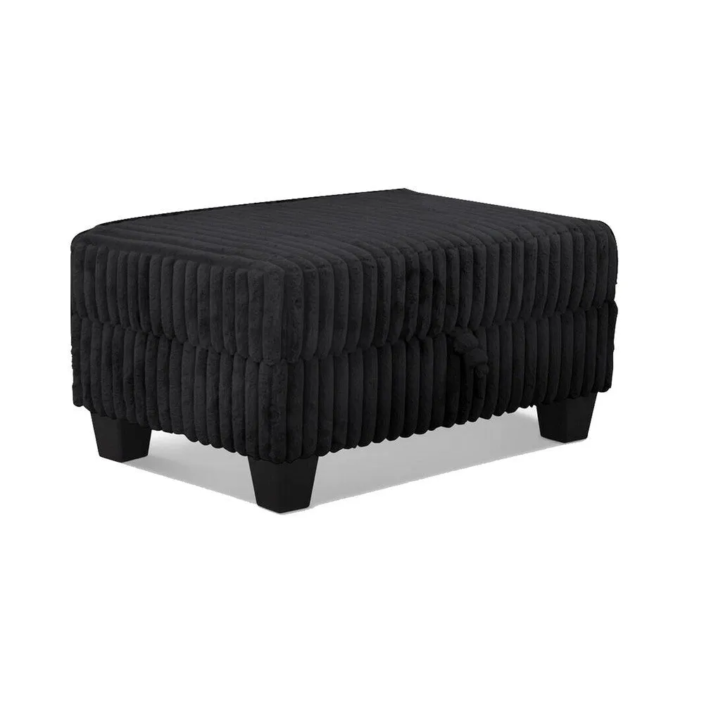 Ega 81 Inch Sectional Sofa, Chaise, Ottoman, Bluetooth Speakers, Black By Casagear Home