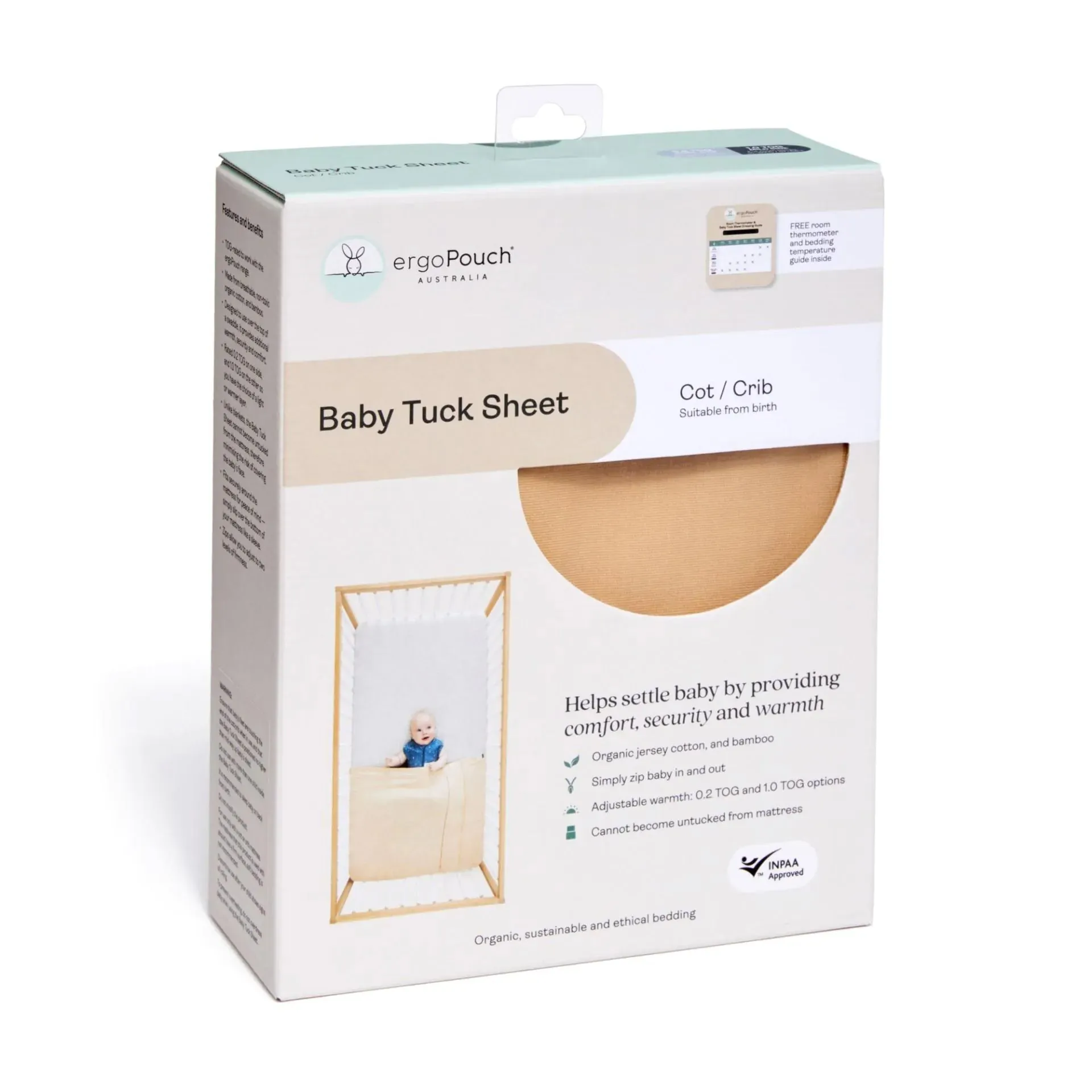 ergoPouch Tuck Sheet 0.2/1.0 Tog - Grey Marle