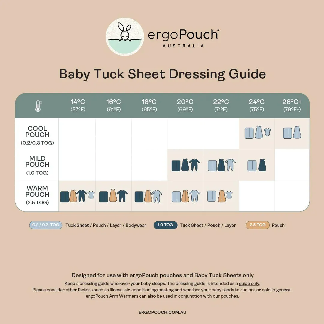 ergoPouch Tuck Sheet 0.2/1.0 Tog - Grey Marle