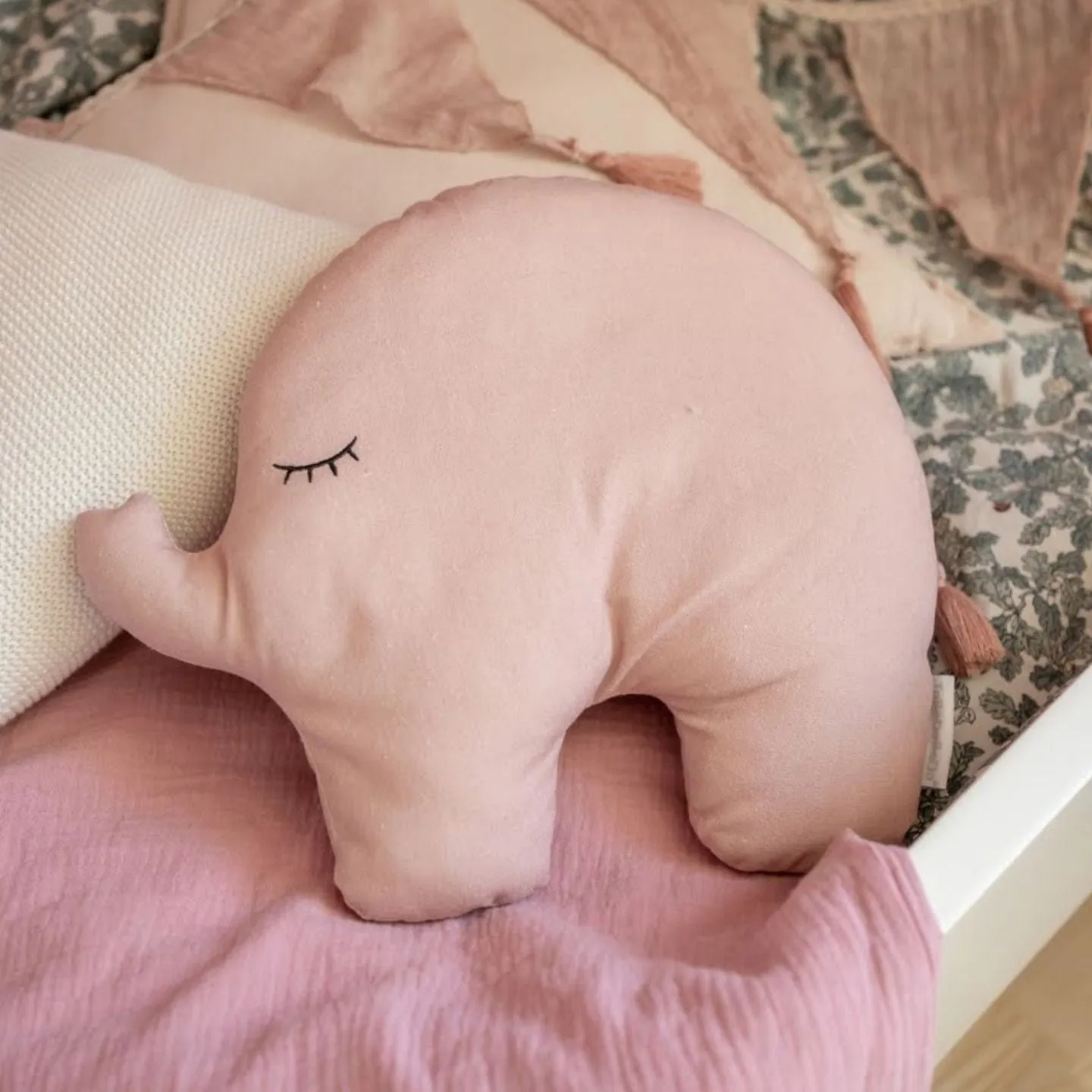 Jabadabado Baby Elephant Pillow Pink Cotton