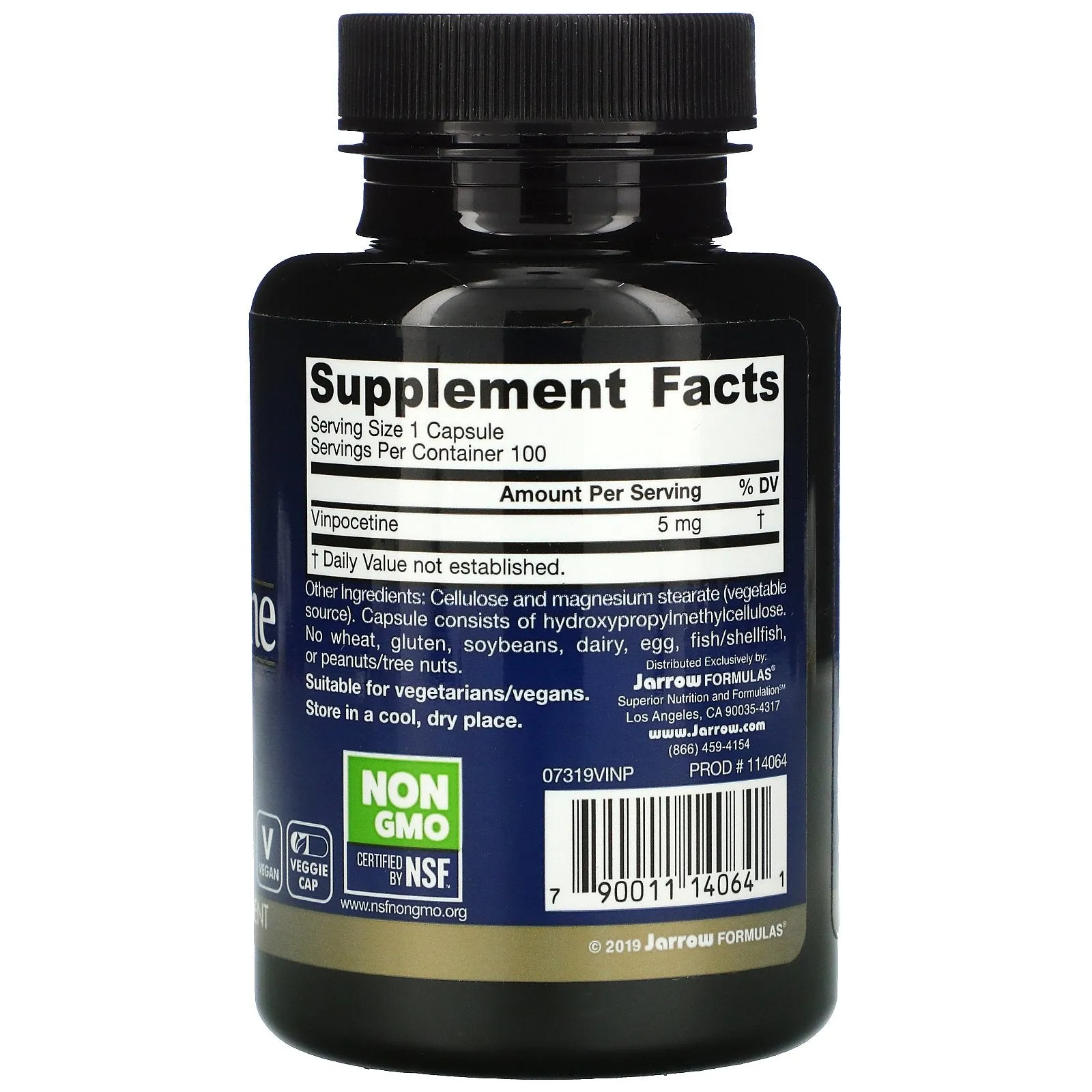Jarrow Formulas Vinpocetine 5Mg Vegetable Capsules