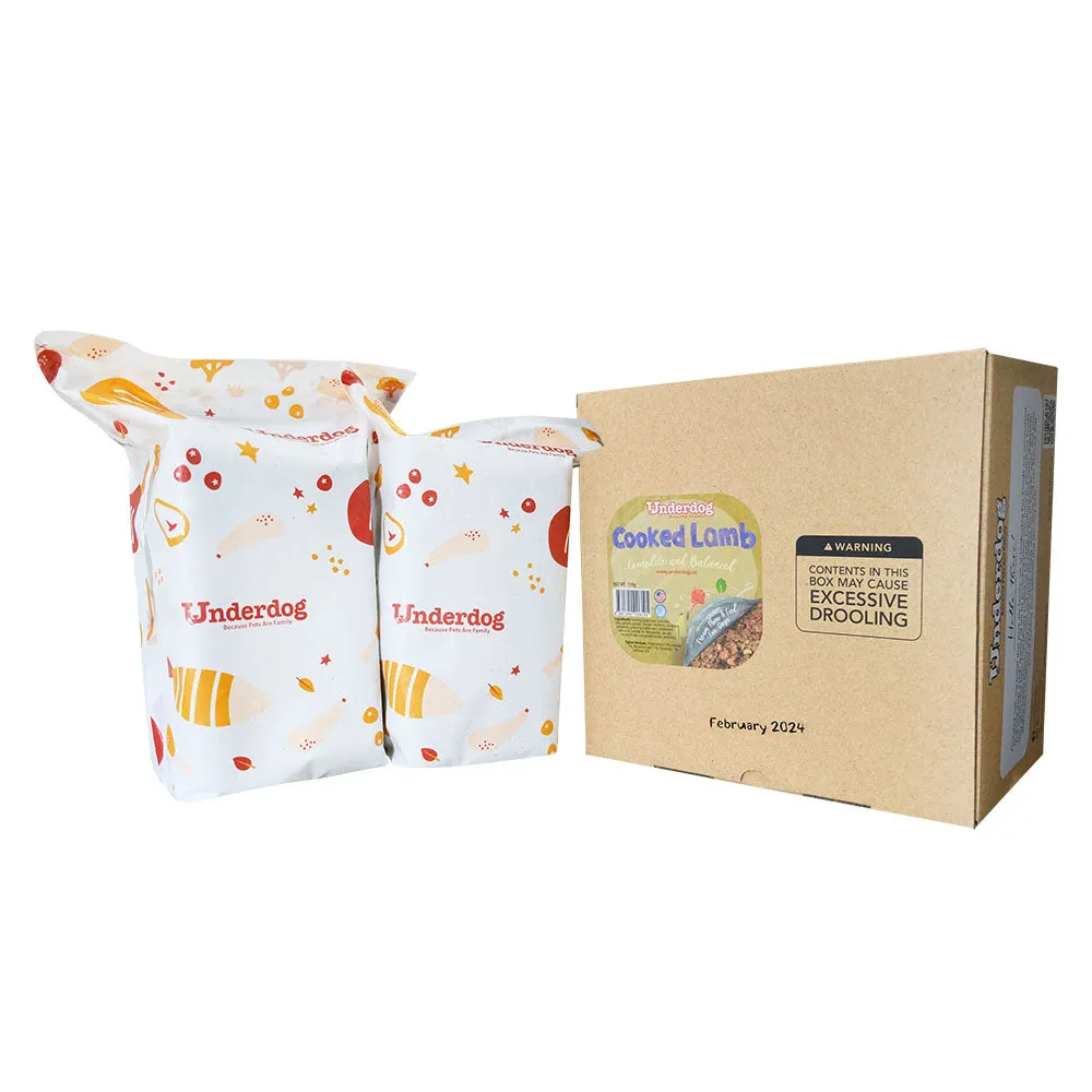 KOHE-VERSARY 8% OFF: Underdog Cooked Lamb Complete & Balanced Eco Pack Frozen Dog Food 3kg
