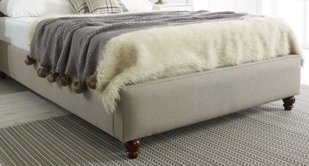 Lacey Winged Fabric Bed - 5ft King Size