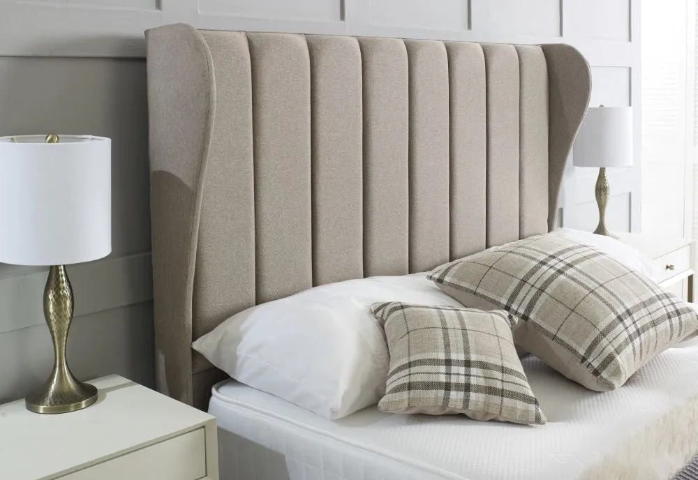 Lacey Winged Fabric Bed - 5ft King Size