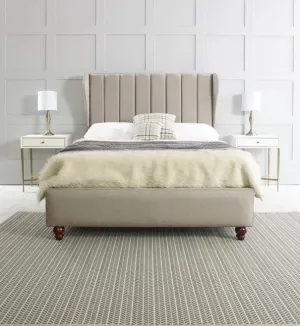 Lacey Winged Fabric Bed - 5ft King Size