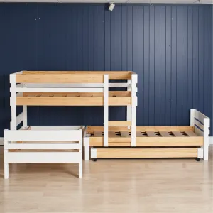 Lo-Line Long-Wall Bunk Bed with Standard Bed & Trundle