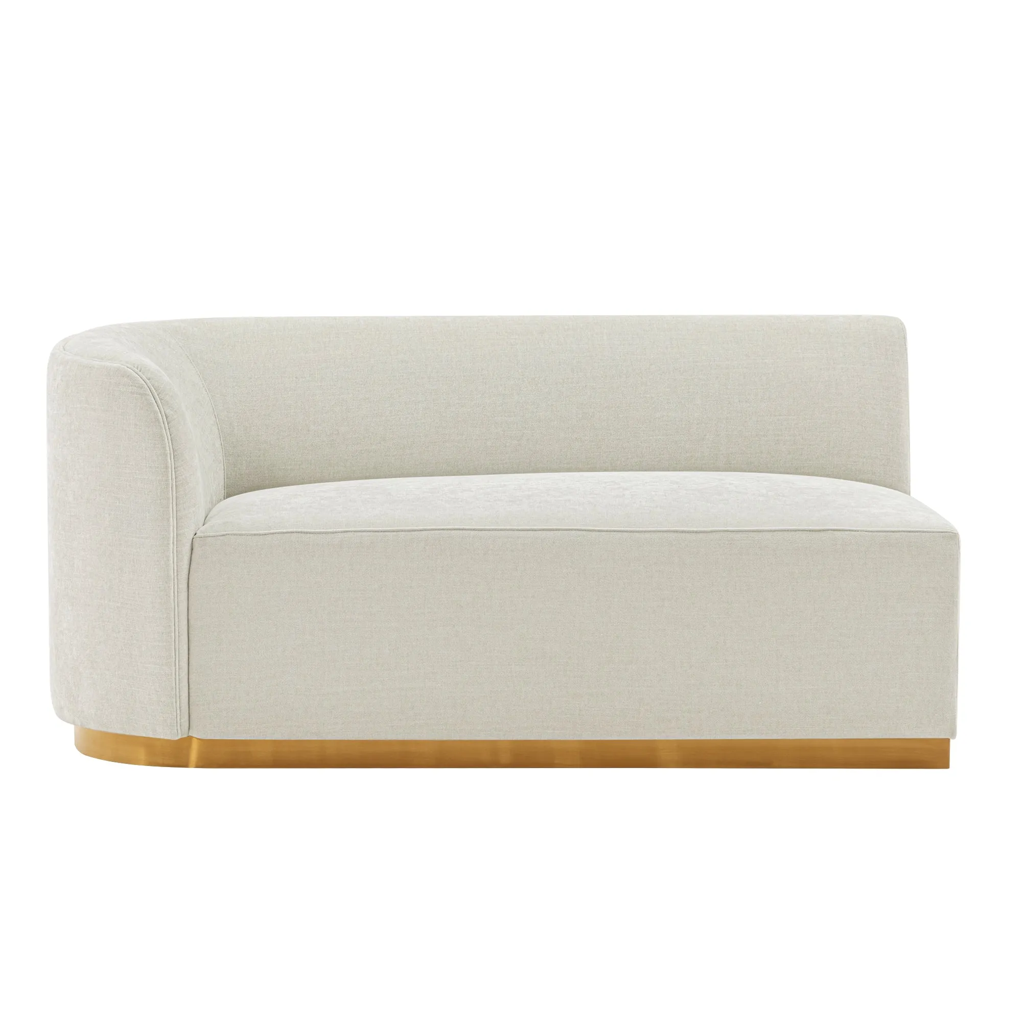 Manhattan Comfort Contemporary Daria Linen Sofa Sectional with Pillows in Ivory