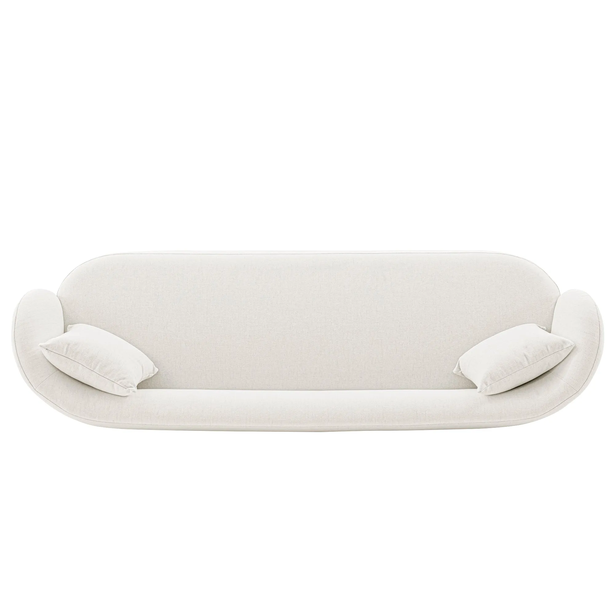 Manhattan Comfort Contemporary Siri Linen 92.52 Sofa with Pillows in Cream