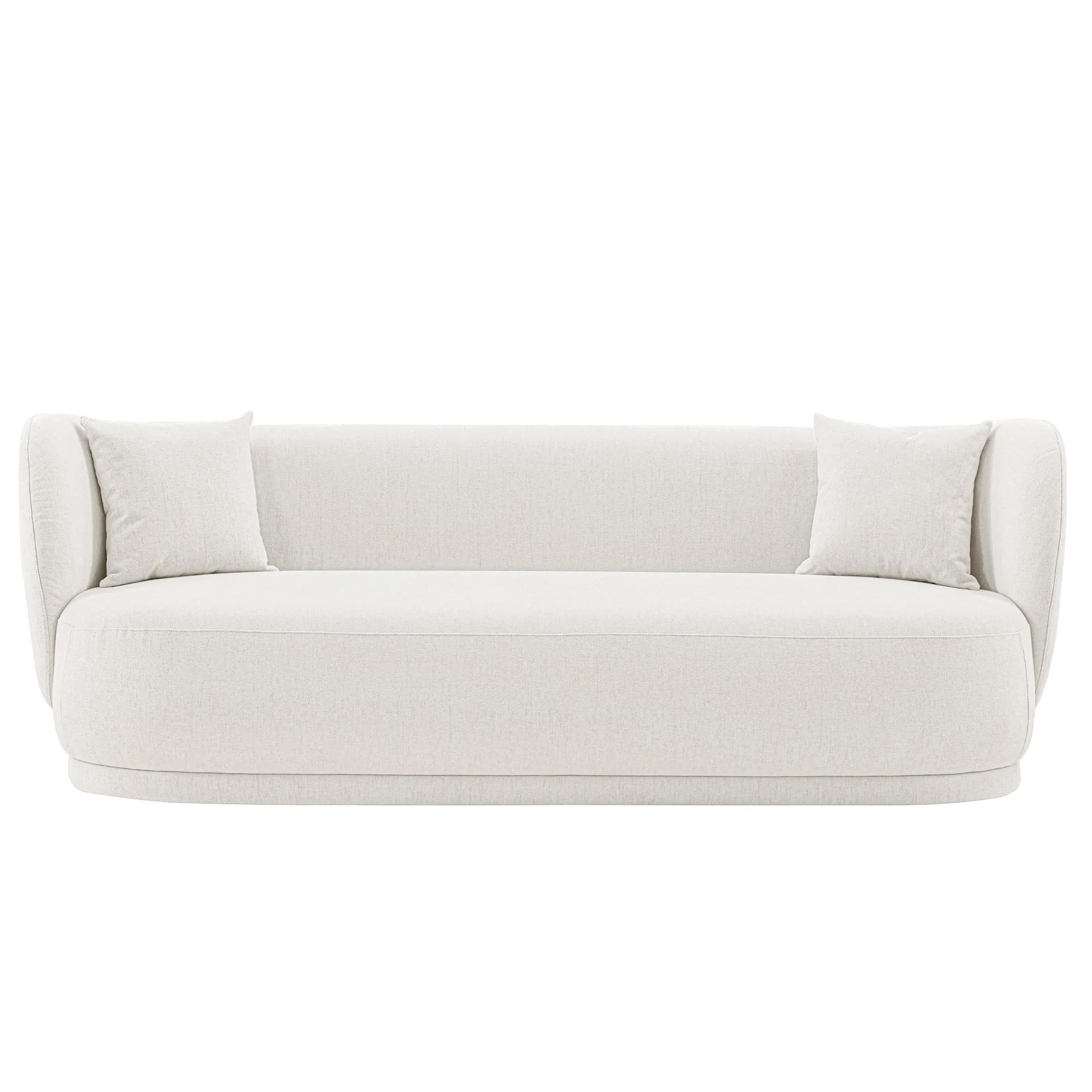 Manhattan Comfort Contemporary Siri Linen 92.52 Sofa with Pillows in Cream