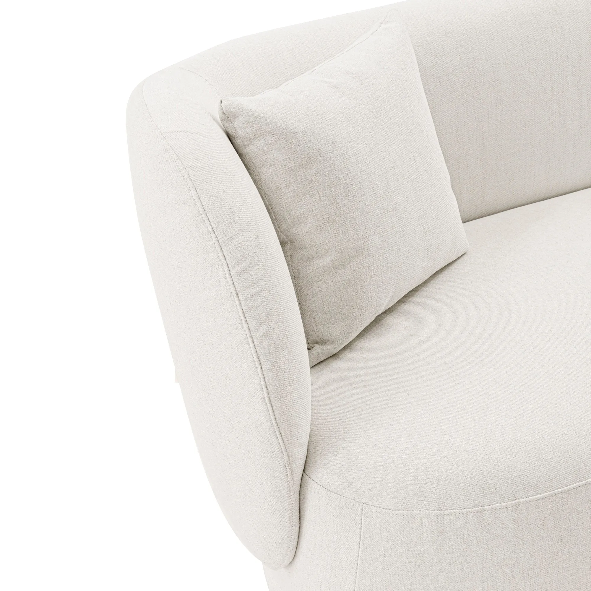 Manhattan Comfort Contemporary Siri Linen 92.52 Sofa with Pillows in Cream