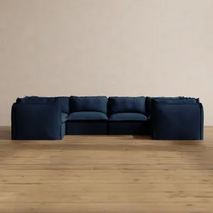 Modular Washable 6-Seater U-Sectional in Sumi | Memorix  Seat | Contour Pillow