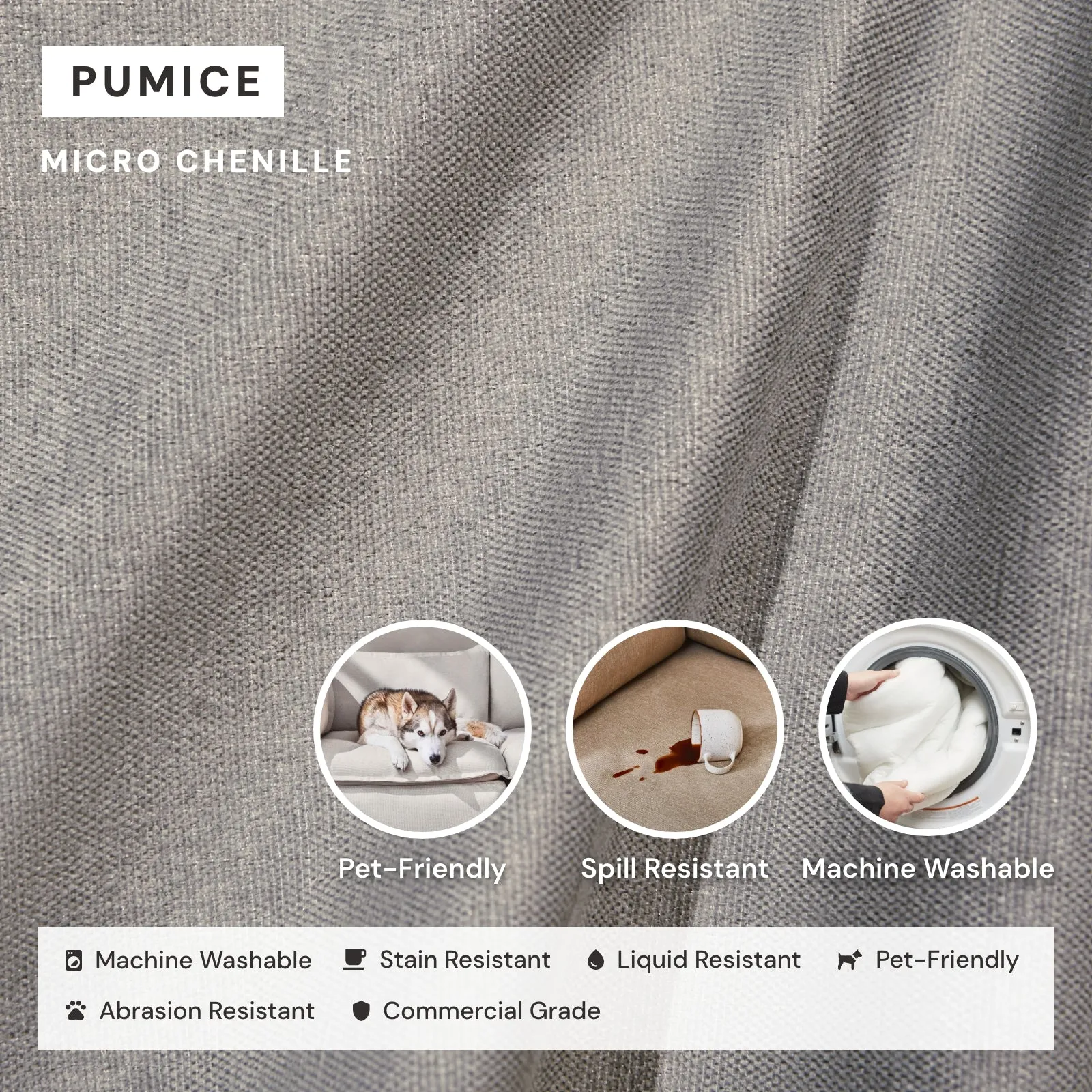 Modular Washable 8-Seater Open-Ends U-Sectional in Pumice | Deluxe  Seat | Contour Pillow