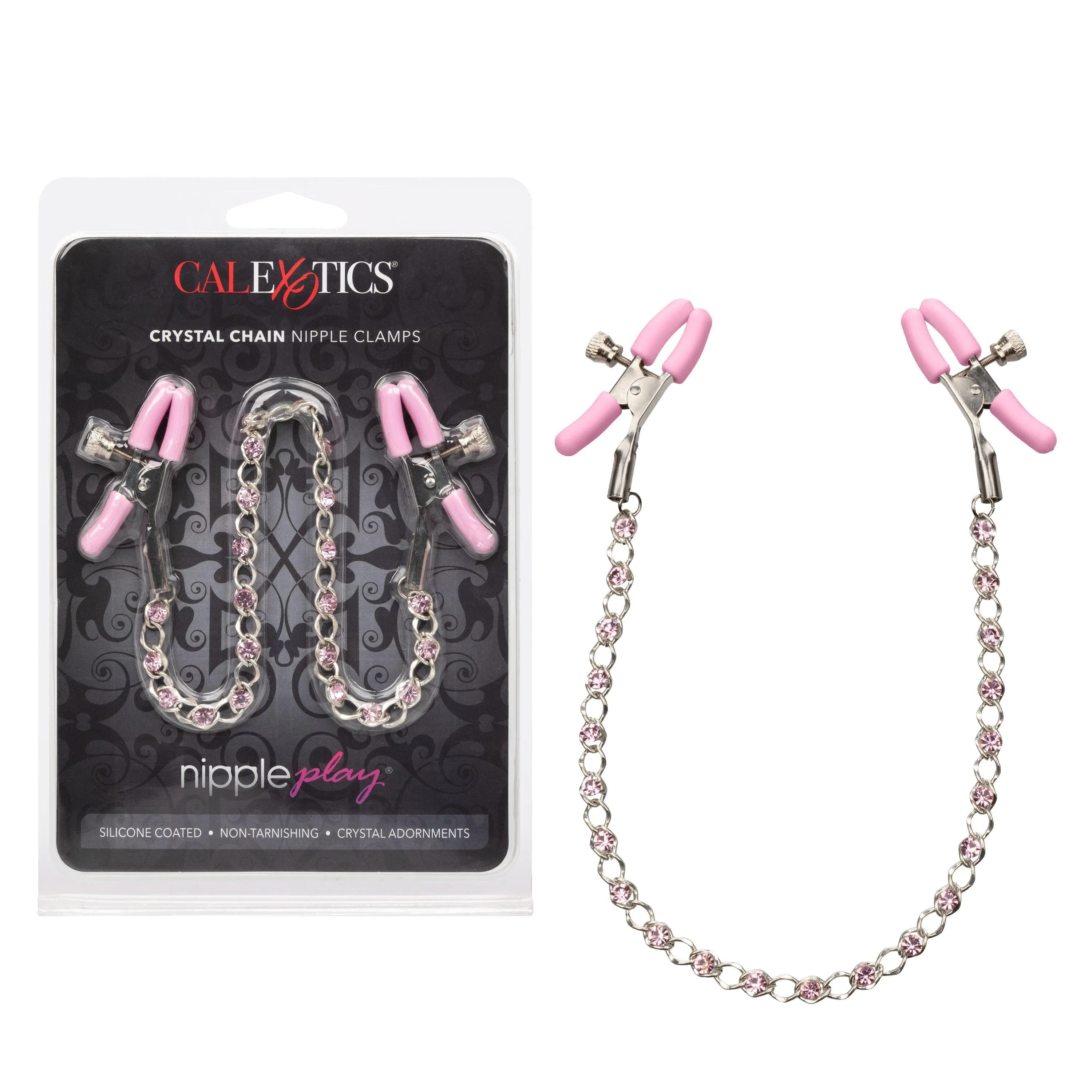 Nipple Play Fully Adjustable Crystal Chain Nipple Clamps