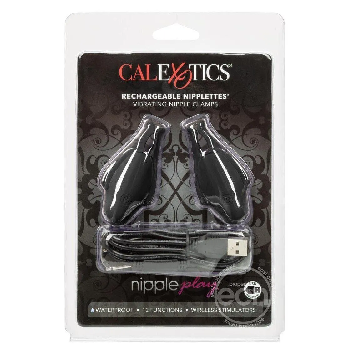 Nipply Play Rechargeable 12 Function Vibrating Nipplettes Clamps