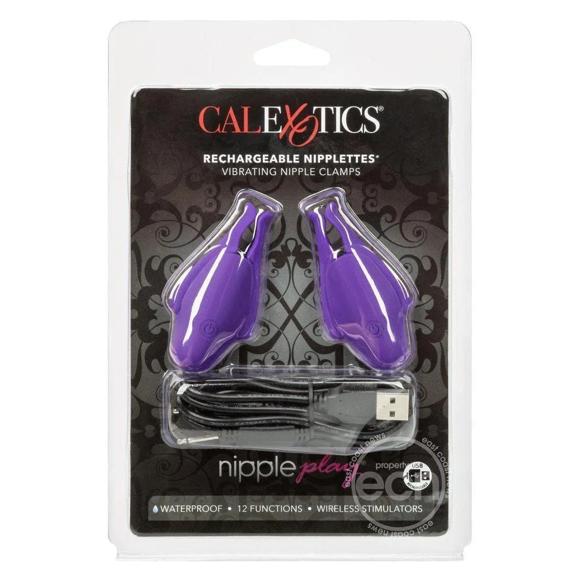 Nipply Play Rechargeable 12 Function Vibrating Nipplettes Clamps
