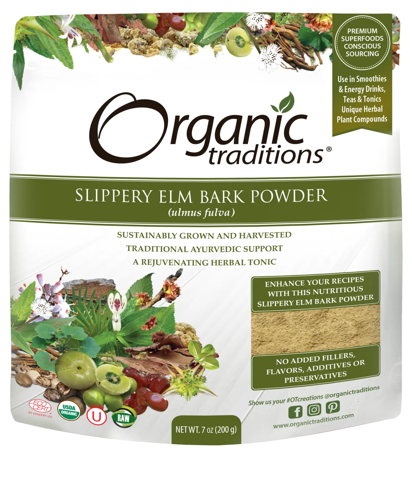 Organic Traditions Slippery Elm Bark Powder (200g)