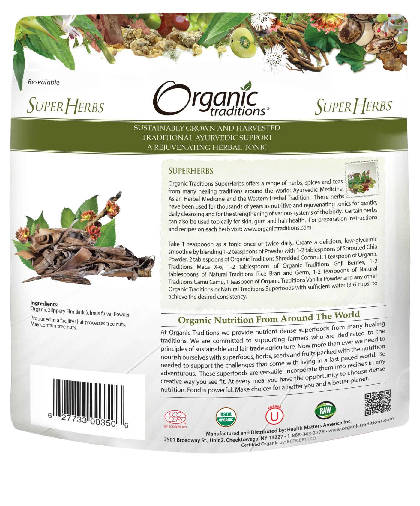 Organic Traditions Slippery Elm Bark Powder (200g)