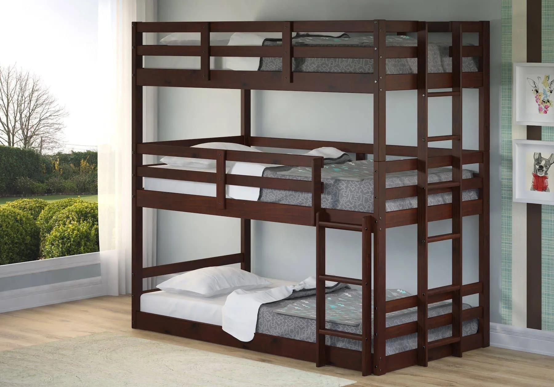 Paisley Cappuccino Triple Bunk Bed