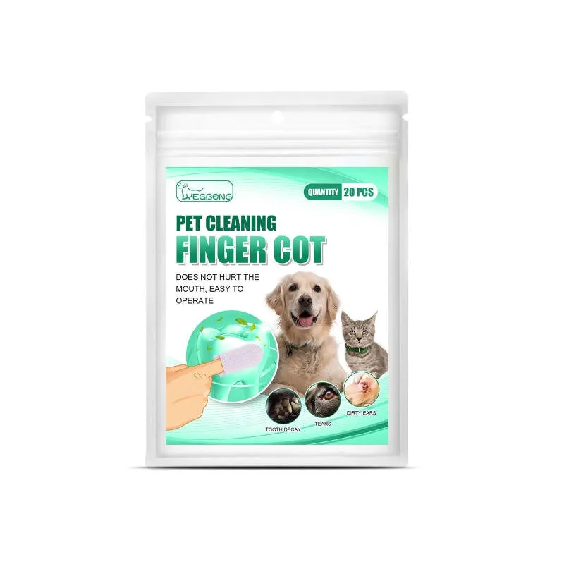 Pet Finger Cot Wet Wipes Easy Teeth Cleaning Solution