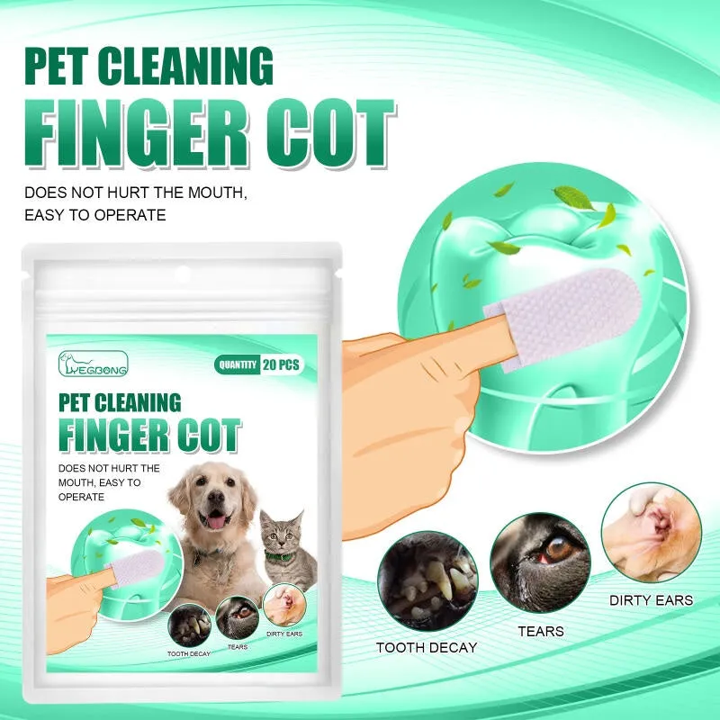 Pet Finger Cot Wet Wipes Easy Teeth Cleaning Solution