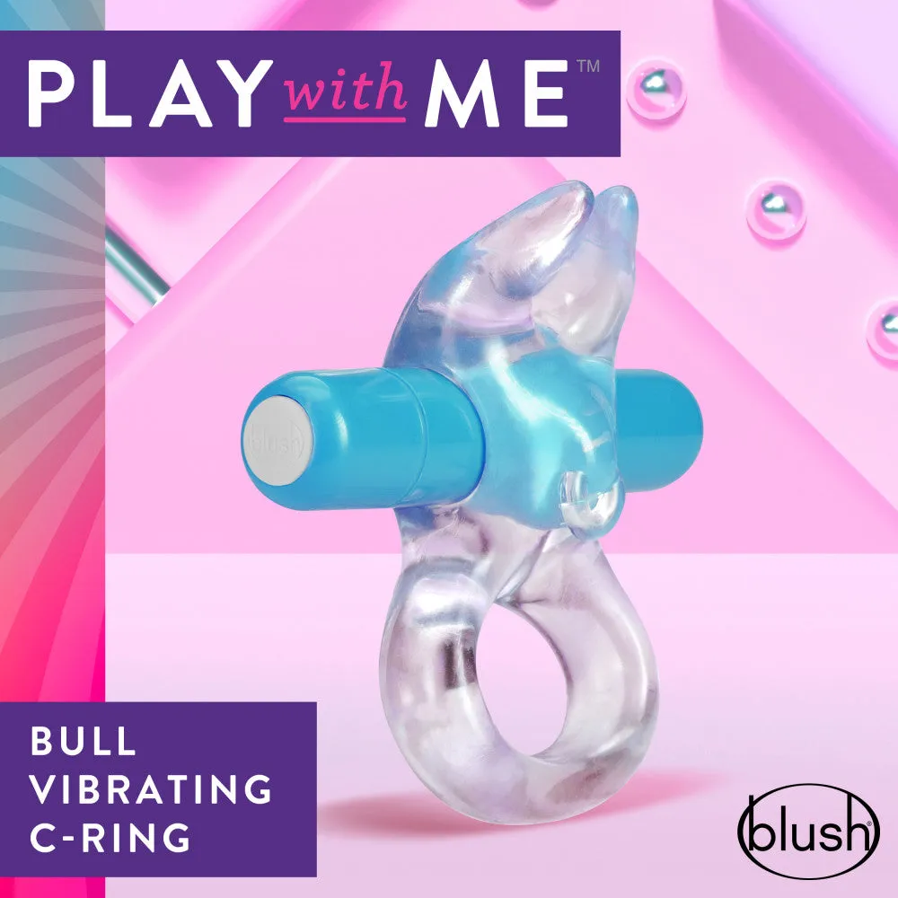 Play With Me By Blush® | Bull: Blue Vibrating Penis Ring
